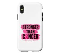Ruban Rose Stronger Than Cancer Hope pour Le Cancer du Sein Coque pour iPhone X/XS