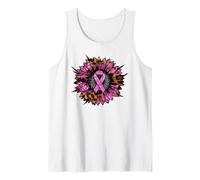 Ruban Rose Tournesol Motif léopard Sensibilisation au Cancer du Sein Débardeur