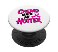 Ruban Rose Vif pour Sensibilisation au Cancer du Sein Chimio Made me Hotter PopSockets PopGrip Adhésif
