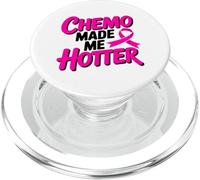 Ruban Rose Vif pour Sensibilisation au Cancer du Sein Chimio Made me Hotter PopSockets PopGrip pour MagSafe