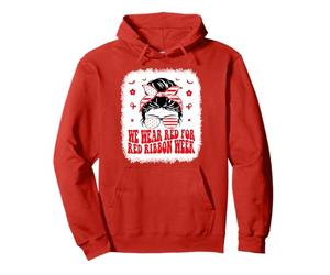 Ruban Rouge de Sensibilisation à la Semaine sans médicament, Dites Non aux Drogues Portant du Rouge Sweat à Capuche