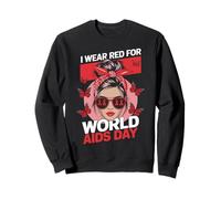 Ruban Rouge « I Wear Red for World Aids » pour la Journée Mondiale de Sensibilisation au Sweatshirt