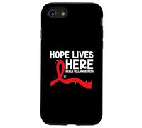 Ruban Rouge pour Sensibilisation au Cancer du Sang, leucémie, lymphome, myélome Coque pour iPhone SE (2020) / 7/8