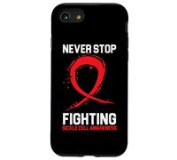 Ruban Rouge pour Sensibilisation au Cancer du Sang, leucémie, lymphome, myélome Coque pour iPhone SE (2020) / 7/8