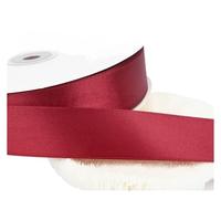 Ruban Rouleau de rubans rouge vin, 100 mètres/rouleau, for artisanat, nœud papillon, fleur de Rose, emballage fait à la main, ruban de décoration de noël et de mariage(2.5cm)