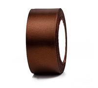 ruban. Ruban de satin double face en polyester, 4 cm de large, doré, continu, 25 mètres(Brown)