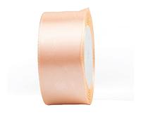 ruban. Ruban de satin double face en polyester, 4 cm de large, doré, continu, 25 mètres(Flesh pink)