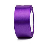 ruban. Ruban de satin double face en polyester, 4 cm de large, doré, continu, 25 mètres(Medium purple)