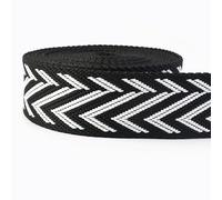 Ruban Ruban en polyester jacquard épais de 2/4 m, 2, mm, 38/50, for sangle, ceinture, sac, à dos, accessoires couture pour Décoration(RD197-BlackWhite,50mm-2Meters)