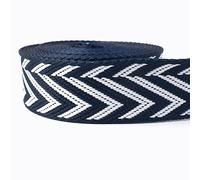 Ruban Ruban en polyester jacquard épais de 2/4 m, 2, mm, 38/50, for sangle, ceinture, sac, à dos, accessoires couture pour Décoration(RD197-NavyBlueWhite,50mm-2Meters)