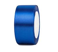 ruban. Ruban satin double face en polyester bleu marine et vert, 4 cm de large, continu, 25 mètres(Blue)