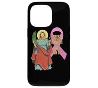 Ruban Saint Agatha Contre Le Cancer du Sein, Patron des infirmières catholiques Coque pour iPhone 13 Pro