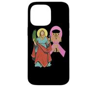 Ruban Saint Agatha Contre Le Cancer du Sein, Patron des infirmières catholiques Coque pour iPhone 14 Pro Max