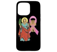 Ruban Saint Agatha Contre Le Cancer du Sein, Patron des infirmières catholiques Coque pour iPhone 15 Pro Max