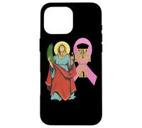 Ruban Saint Agatha Contre Le Cancer du Sein, Patron des infirmières catholiques Coque pour iPhone 16 Pro Max