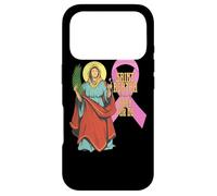 Ruban Saint Agatha Contre Le Cancer du Sein, Patron des infirmières catholiques Coque pour iPhone 17 Pro