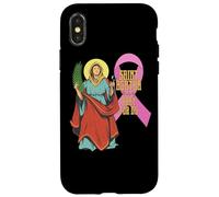 Ruban Saint Agatha Contre Le Cancer du Sein, Patron des infirmières catholiques Coque pour iPhone X/XS