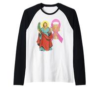 Ruban Saint Agatha Contre Le Cancer du Sein, Patron des infirmières catholiques Manche Raglan