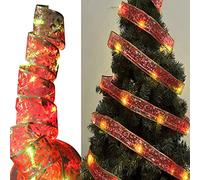 Ruban Sapin Noël Pailleté LED Guirlande Lumineuse pour Decoration Sapin Noel, 5 m 50 LED pour Sapin de Noël, Guirlande Noël Décoration Noël Extérieure et Intérieure pour Fête Soirée Mariage