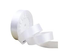 Ruban Satin 20mm x 23m, Ruban de Satin Blanc Rubans Tissu Ruban Cadeau Emballage 2cm Tissu Décoratif pour Ballons, Noeud Noël, Fête, Décoration de Mariage, Anniversaire Valentin, Artisanat