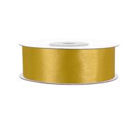 Ruban satin 25 mm de large doré or rouleau de 25 mètres de long