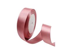Ruban Satin 25mm, 23 mètres Pâte de Haricots Rubans de Tissu pour Emballage des Cadeaux pour Fête Noël Halloween, Artisanat, Bouquets, Projets de Couture, Anniversaire et Mariage Gâteau Décoration