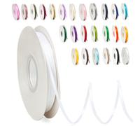 Ruban Satin, 3mm x 91m Ruban de Ballon Blanc en Satin pour Créer des Cartes, Scrapbooks, Emballage Cadeaux Décorations, Fleurs, Boîtes, Marque-places, Gâteaux, Confirmation, Mariage, Noël