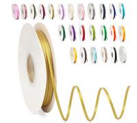 Ruban Satin, 3mm x 91m Ruban de Ballon Or Riche en Satin pour Créer des Cartes, Scrapbooks, Emballage Cadeaux Décorations, Fleurs, Boîtes, Marque-places, Gâteaux, Confirmation, Mariage, Noël