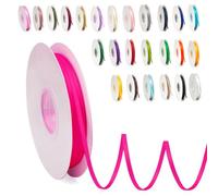 Ruban Satin, 3mm x 91m Ruban de Ballon Rose Rouge en Satin pour Créer des Cartes, Scrapbooks, Emballage Cadeaux Décorations, Fleurs, Boîtes, Marque-places, Gâteaux, Confirmation, Mariage, Noël