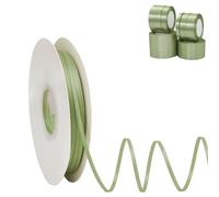 Ruban Satin, 3mm x 91m Ruban de Ballon Vert Sauge en Satin pour Créer des Cartes, Scrapbooks, Emballage Cadeaux Décorations, Fleurs, Boîtes, Marque-places, Gâteaux, Confirmation, Mariage, Noël