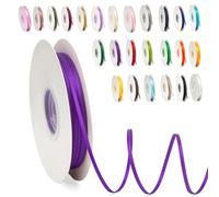 Ruban Satin, 3mm x 91m Ruban de Ballon Violet en Satin pour Créer des Cartes, Scrapbooks, Emballage Cadeaux Décorations, Fleurs, Boîtes, Marque-places, Gâteaux, Confirmation, Mariage, Noël