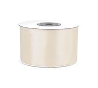 Ruban Satin 50 mm x 25 m - Décoratif Unilatéral pour Mariage, Baptême - 5 cm de Large