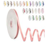 Ruban Satin, 6mm x 91m Ruban de Ballon Pâte de Haricots en Satin pour Créer des Cartes, Scrapbooks, Emballage Cadeaux Décorations, Fleurs, Boîtes, Marque-places, Gâteaux, Confirmation, Mariage, Noël