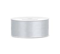 Ruban satin argent 2,5 cm x 25 m - Argent