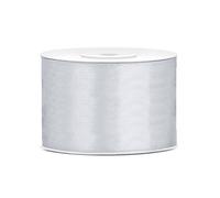 PartyDeco Ruban satin argent 5 cm x 25 m