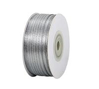 Ruban Satin Argent Fin 3mm,91m Polyester Ruban Satin,Ruban Cadeau Emballage,Ruban Noel Ruban Tissu pour Ballon,Couture,Nœuds,Artisanat,Bouquet,Décoration de Mariage,Voitures,Anniversaire,Gâteau