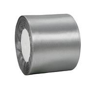 Ruban Satin Argent Gros 75mm,22m Polyester Ruban Satin,Ruban Cadeau Emballage,Ruban Noel Ruban Tissu pour Couture,Nœuds,Artisanat,Bouquet,Décoration de Mariage,Voitures,Anniversaire,Gâteau