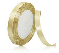 Ruban Satin Blanc 10mm, 23 mètres Rubans de Tissu pour Emballage Des Cadeaux, Artisanat, Bouquets, Projets de Couture, Anniversaire et Mariage Gâteau Décoration