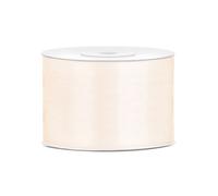 Ruban satin blanc cassé 5 cm x 25 m - Blanc