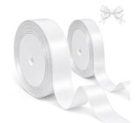Ruban Satin Blanc,Ruban Blanc Cadeau 22m x 2 Rouleau,largeur 10mm et 20mm | Ruban Cadeau de Satin Emballage,Ruban Satinée Décoratif pour Présents Mariage Anniversaire Noël,pour Bouquet Gâteau Coffrets