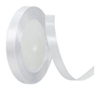 Ruban Satin Blanc, Ruban de Satin 10mm x 22m, Ruban Tissu Ruban Cadeau pour Emballage Cadeau, Artisanat, Bouquet de Mariée, Décoration de Mariage
