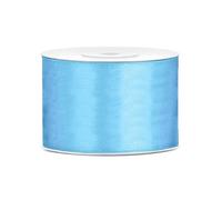 PartyDeco Ruban satin 5 cm x 25 m Bleu