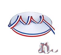 Ruban Satin Bleu Blanc Rouge 50m x 10mm, Ruban Tricolore Drapeau Français pour Emballage Cadeau, Décoration Mariage, Fête Nationale, Médaille Sportive, Bricolage et Couture, Accessoire de Célébration