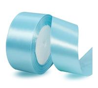 Ruban Satin Bleu Ciel 40mm, 23 mètres Rubans de Tissu pour Emballage Des Cadeaux, Artisanat, Bouquets, Projets de Couture, Anniversaire et Mariage Gâteau Décoration