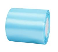 Ruban Satin Bleu Clair Gros 100mm,22m Polyester Ruban Satin,Ruban Cadeau Emballage,Ruban Noel Ruban Tissu pour Couture,Nœuds,Artisanat,Bouquet,Décoration de Mariage,Voitures,Anniversaire,Gâteau