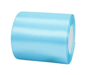 Ruban Satin Bleu Clair Gros 100mm,22m Polyester Ruban Satin,Ruban Cadeau Emballage,Ruban Noel Ruban Tissu pour Couture,Nœuds,Artisanat,Bouquet,Décoration de Mariage,Voitures,Anniversaire,Gâteau