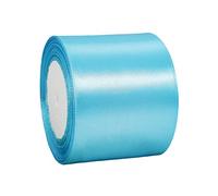 Ruban Satin Bleu Clair Gros 75mm,22m Polyester Ruban Satin,Ruban Cadeau Emballage,Ruban Noel Ruban Tissu pour Couture,Nœuds,Artisanat,Bouquet,Décoration de Mariage,Voitures,Anniversaire,Gâteau