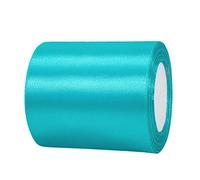 Ruban Satin Bleu Paon Gros 100mm,22m Polyester Ruban Satin,Ruban Cadeau Emballage,Ruban Noel Ruban Tissu pour Couture,Nœuds,Artisanat,Bouquet,Décoration de Mariage,Voitures,Anniversaire,Gâteau