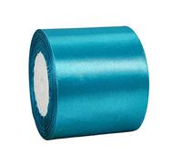Ruban Satin Bleu Paon Gros 75mm,22m Polyester Ruban Satin,Ruban Cadeau Emballage,Ruban Noel Ruban Tissu pour Couture,Nœuds,Artisanat,Bouquet,Décoration de Mariage,Voitures,Anniversaire,Gâteau