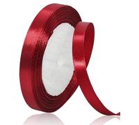 Ruban Satin Bourgogne 10mm, 22m - ASALZBOAY - Soie - Anniversaire, Artisanat, Fêtes, Noël, Halloween - Uni - Classique